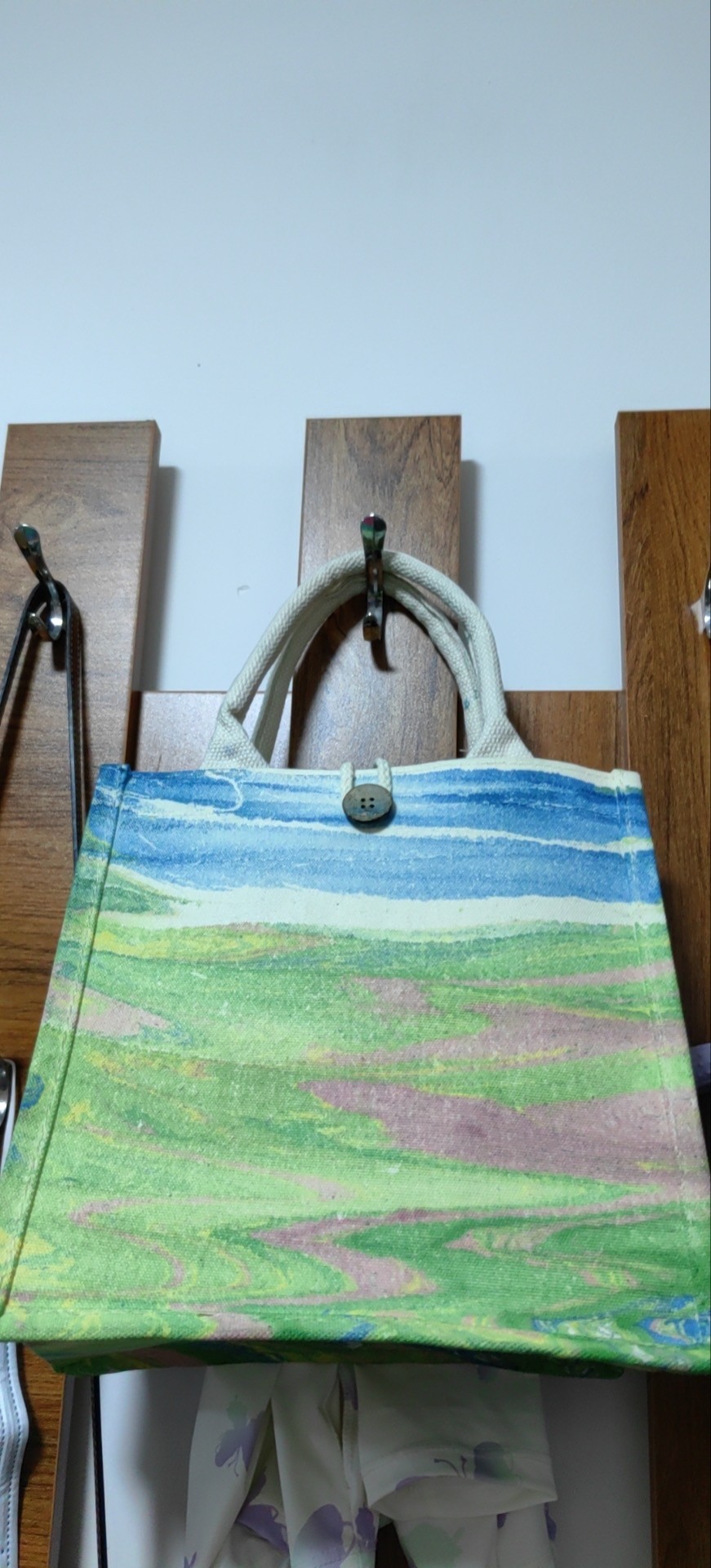 Eco-Chic Water-Marbled Canvas Tote: Unique Artisan Patterns photo review