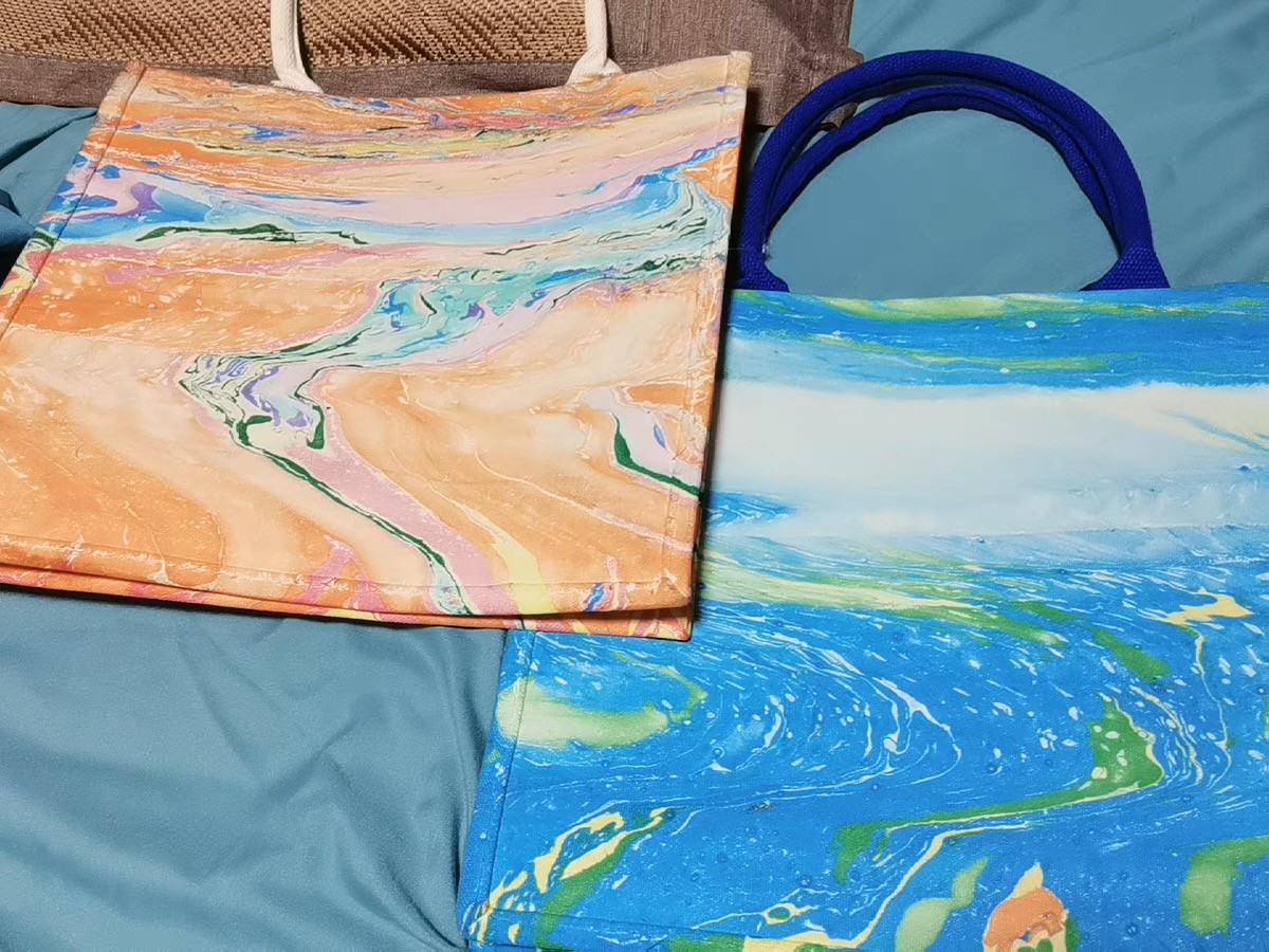 Eco-Chic Water-Marbled Canvas Tote: Unique Artisan Patterns photo review