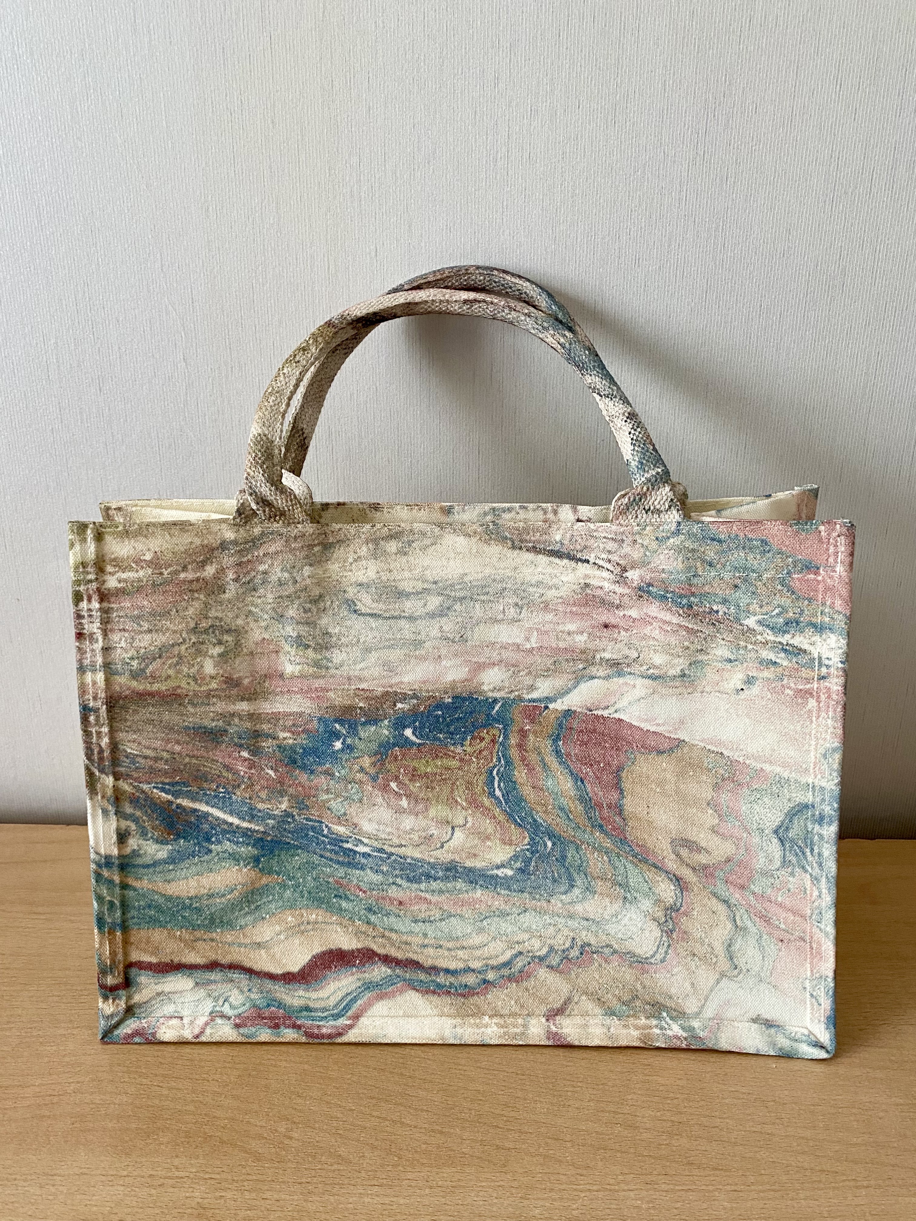 Eco-Chic Water-Marbled Canvas Tote: Unique Artisan Patterns photo review