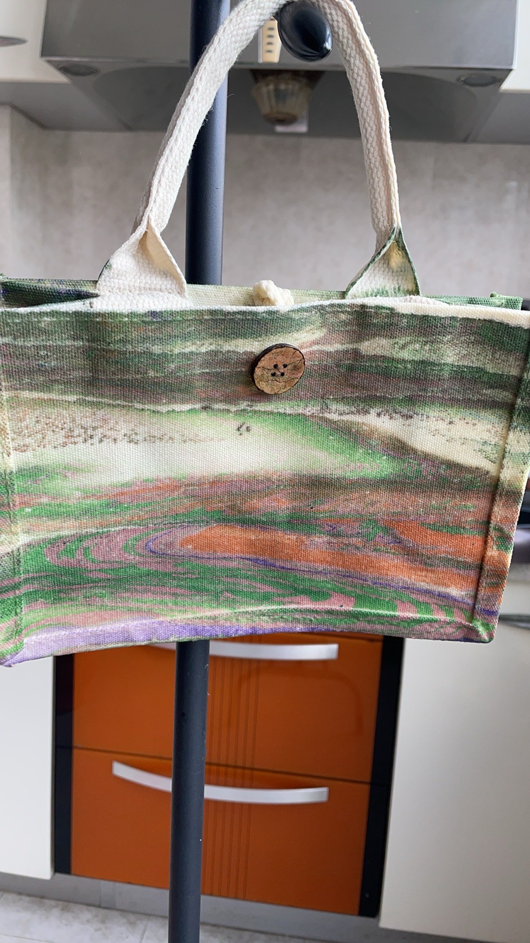 Eco-Chic Water-Marbled Canvas Tote: Unique Artisan Patterns photo review