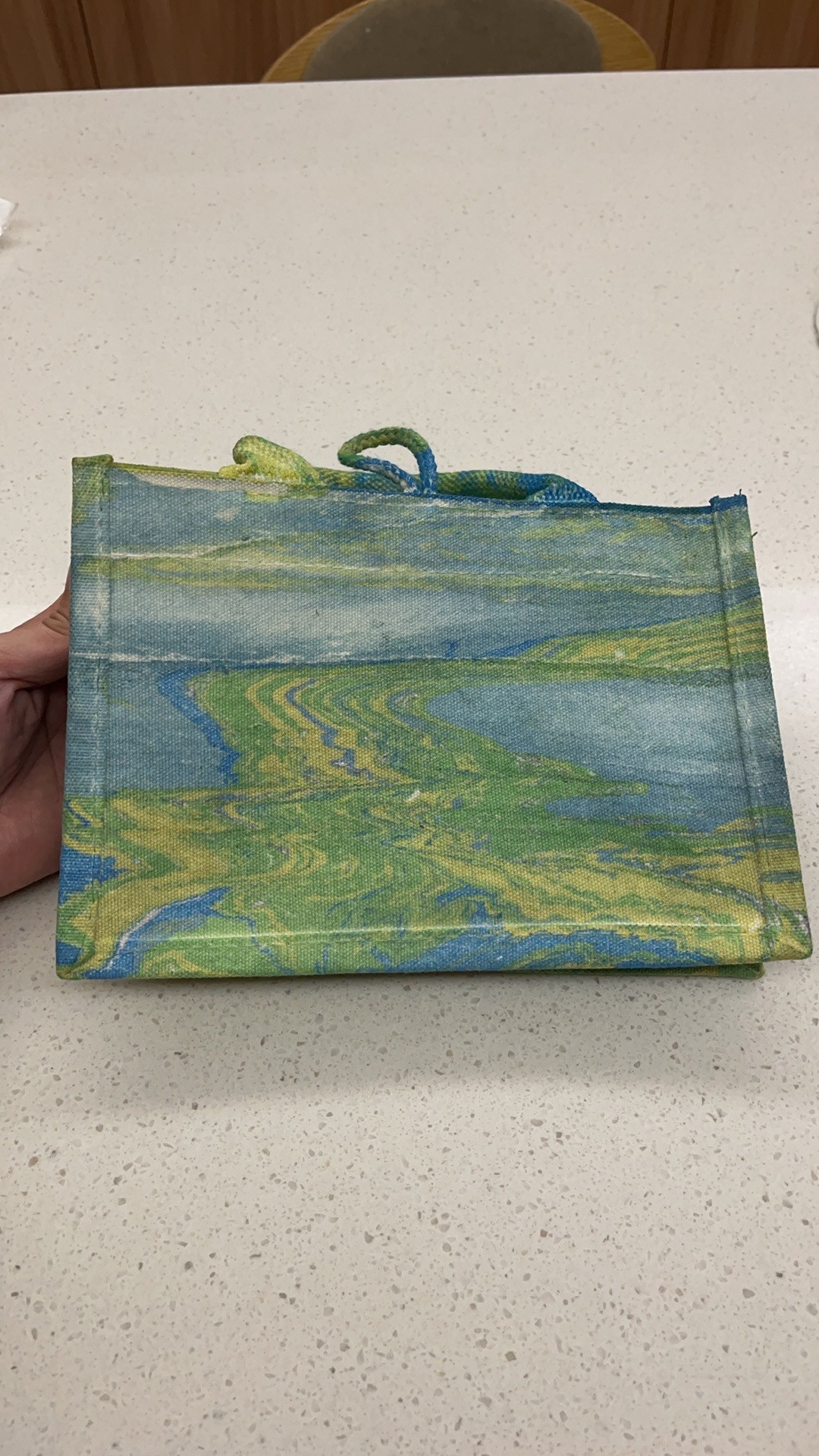 Eco-Chic Water-Marbled Canvas Tote: Unique Artisan Patterns photo review