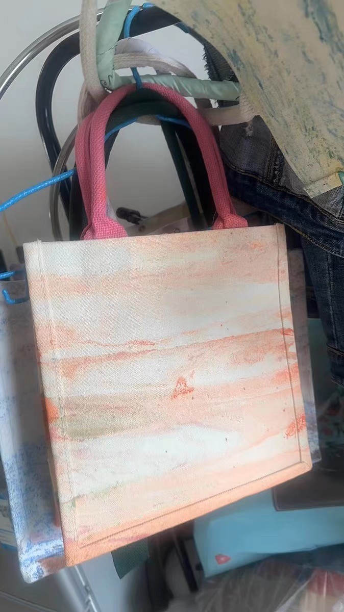 Eco-Chic Water-Marbled Canvas Tote: Unique Artisan Patterns photo review