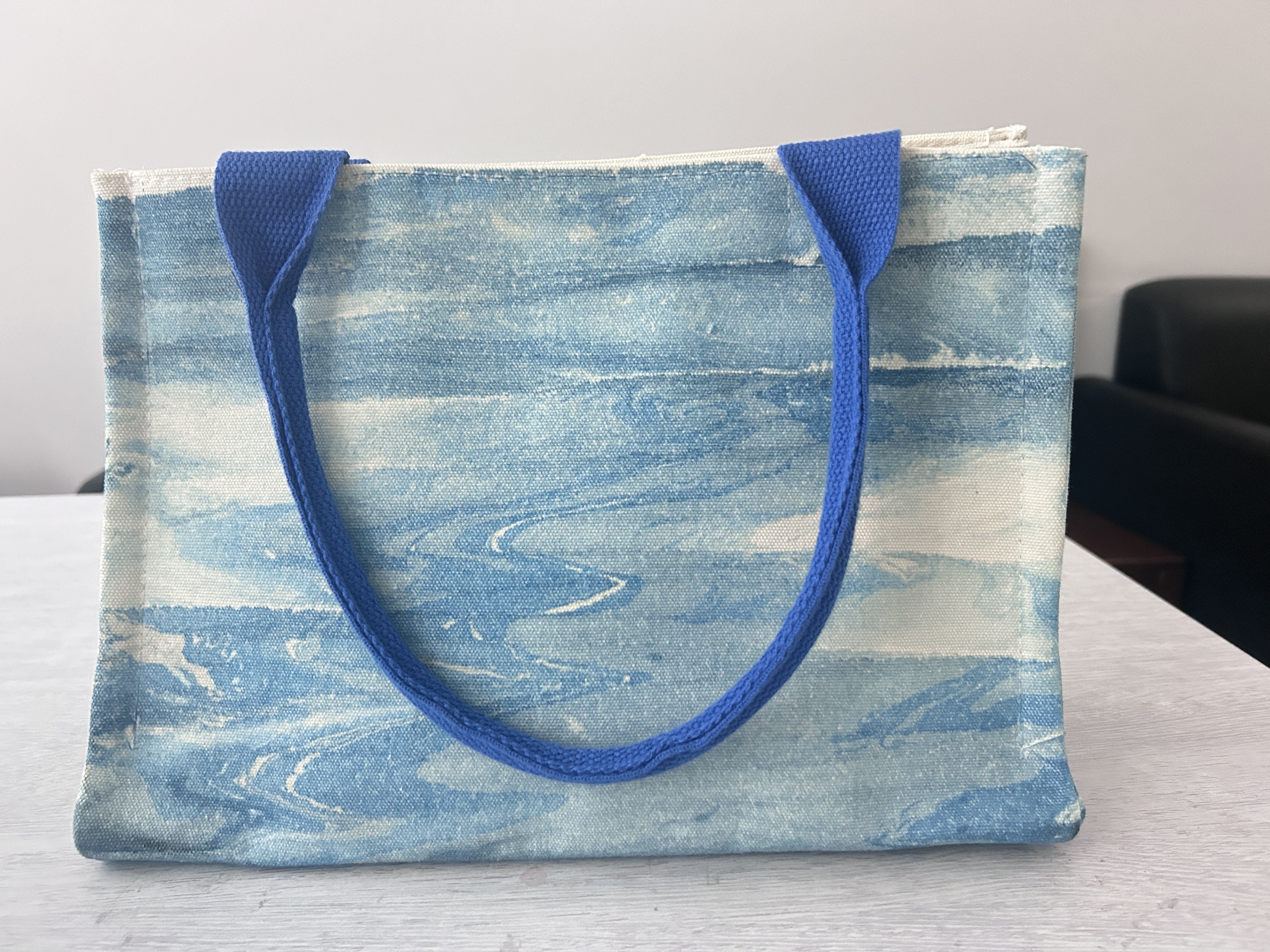 Eco-Chic Water-Marbled Canvas Tote: Unique Artisan Patterns photo review