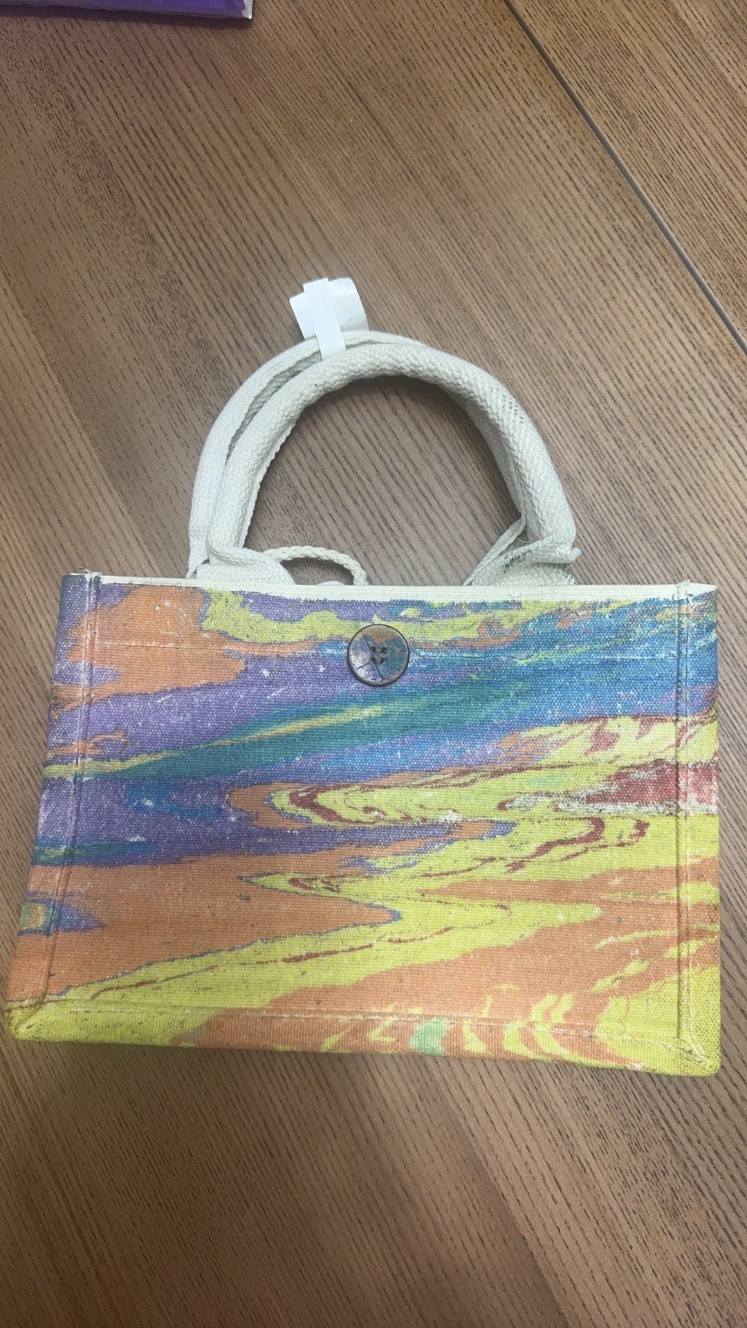 Eco-Chic Water-Marbled Canvas Tote: Unique Artisan Patterns photo review