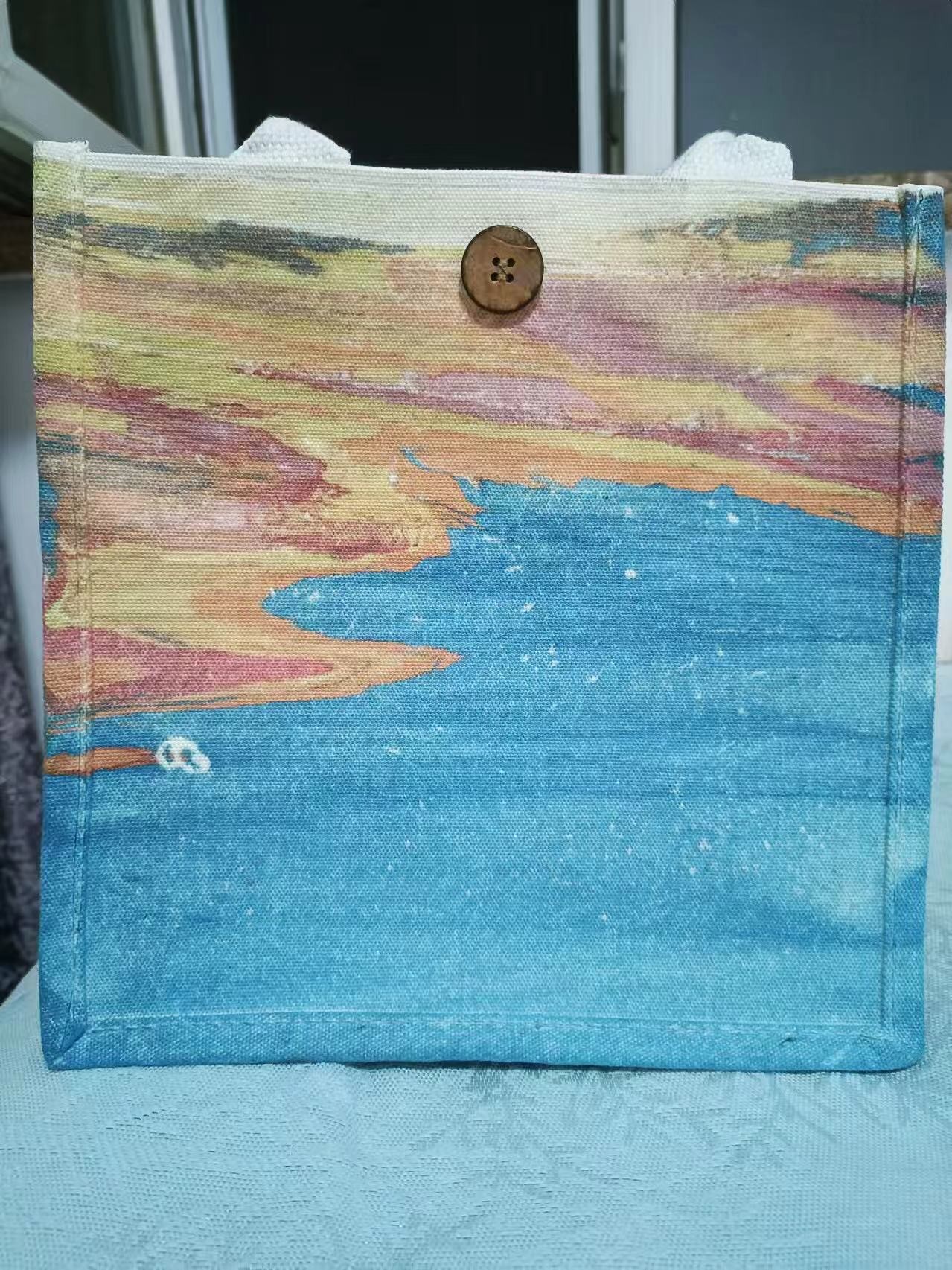 Eco-Chic Water-Marbled Canvas Tote: Unique Artisan Patterns photo review