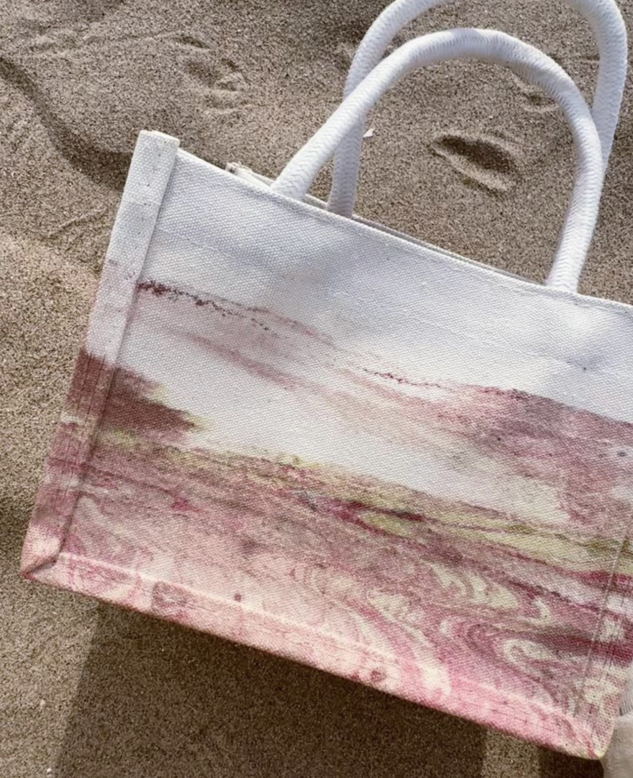 Eco-Chic Water-Marbled Canvas Tote: Unique Artisan Patterns photo review