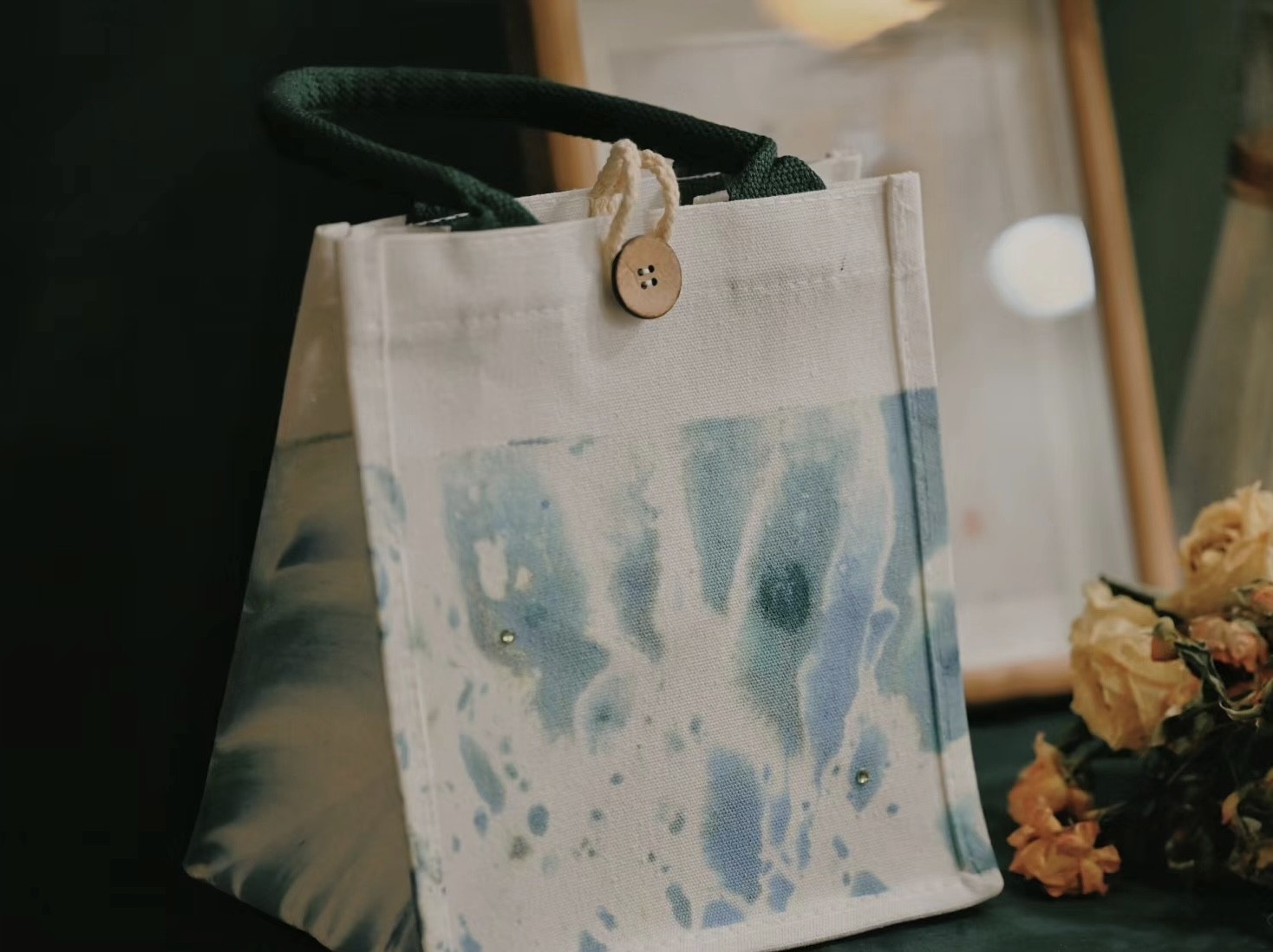 Eco-Chic Water-Marbled Canvas Tote: Unique Artisan Patterns photo review